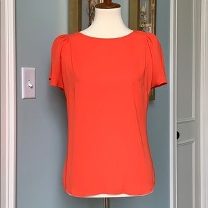 Wear to Work Orange Short Sleeve Blouse